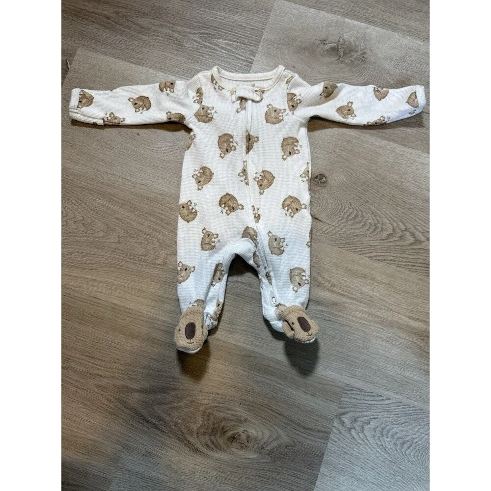 Just One You by Carters Newborn Koala Footed Sleeper Zip Up Waffle Knit NB